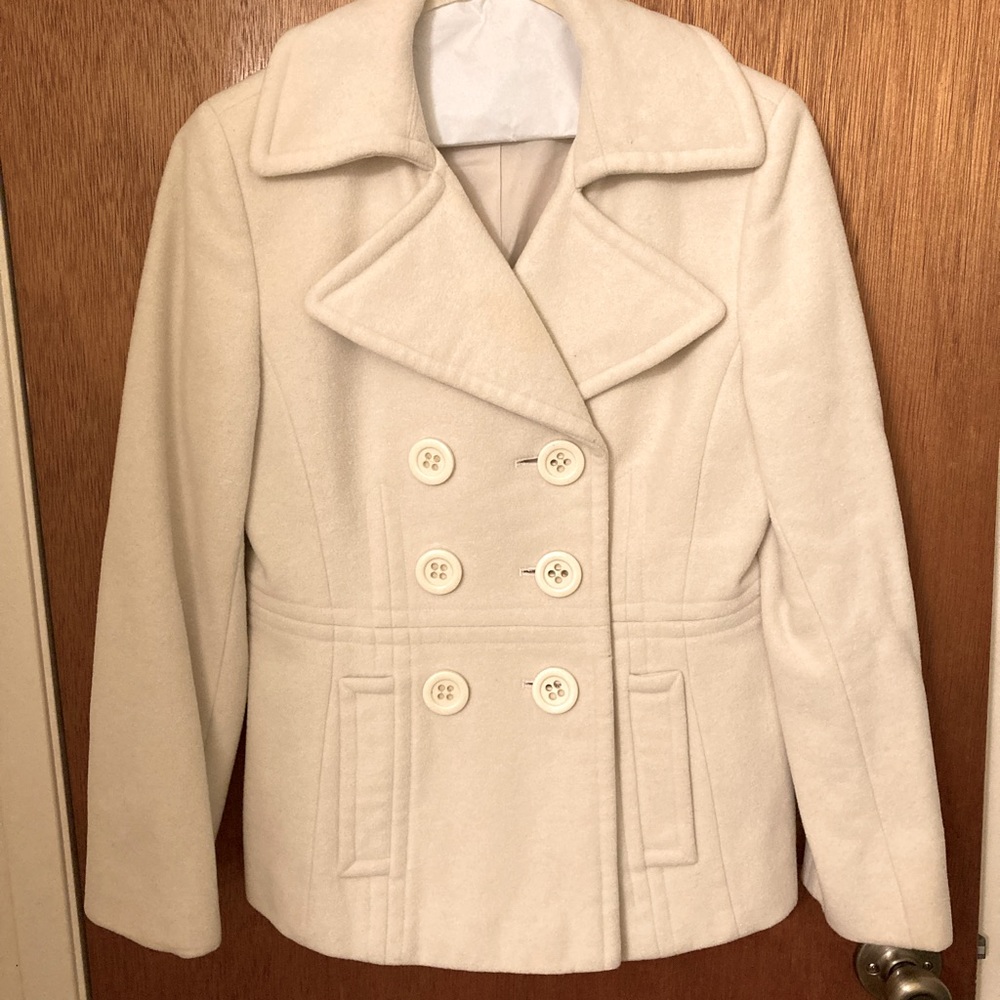 Nine West Cream Pea Coat (sz 4)